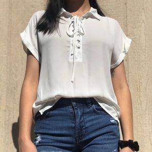 Laced up blouse